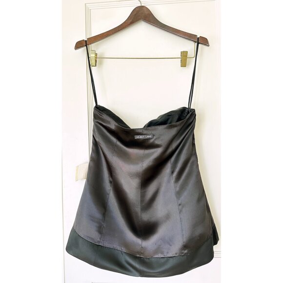 Helmut Lang Black Satin Top Bustier 1995 Vintage Archive 90s Made In Italy - Picture 8 of 16